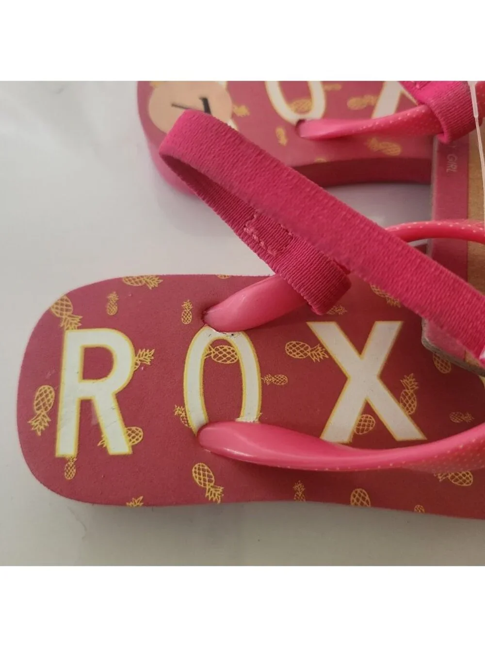 Roxy Girl TW Bubbles II Pink Pineapple Flip Flop Sandals Toddler Size 7